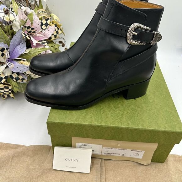 Men’s Gucci, leather ankle boots size 10 made in Italy - Picture 4 of 10
